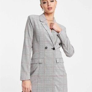 Abercrombie & Fitch Women's Gray Checkered Mini Dress